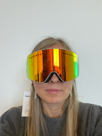 Ски очила с магнитни двуслойни поляризирани лещи Ски против мъгла UV400 Сноуборд очила Мъже Жени Ски очила Калъф за очила