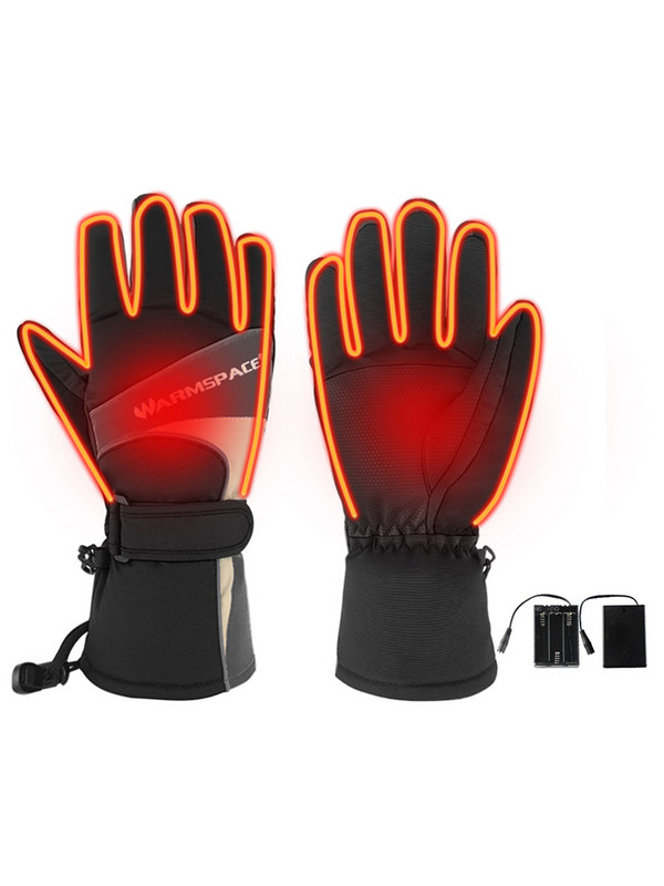 Téli USB elektromos fűtött kesztyű újratölthető elektromos akkumulátoros kesztyűfűtés kézmelegítő motoros síeléshez