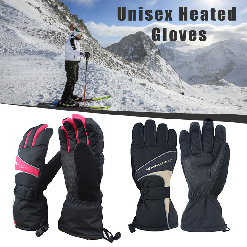 Téli USB elektromos fűtött kesztyű újratölthető elektromos akkumulátoros kesztyűfűtés kézmelegítő motoros síeléshez