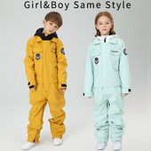Žieminis vienetinis sniego kostiumas berniukui, sportinis vaikiškas slidinėjimo kombinezonas, atsparus vėjui, vaikų snieglenčių kombinezonas, lauko kelnės, kostiumai