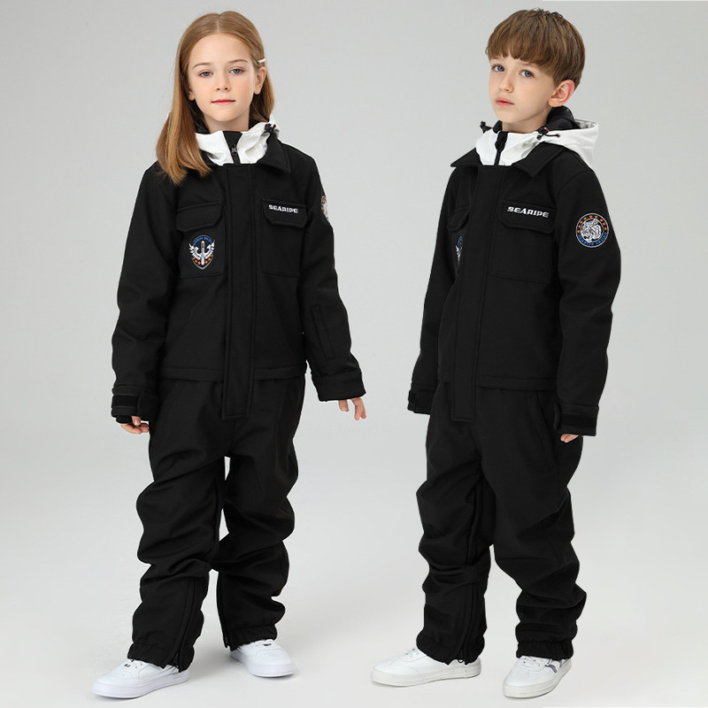 Žieminis vienetinis sniego kostiumas berniukui, sportinis vaikiškas slidinėjimo kombinezonas, atsparus vėjui, vaikų snieglenčių kombinezonas, lauko kelnės, kostiumai
