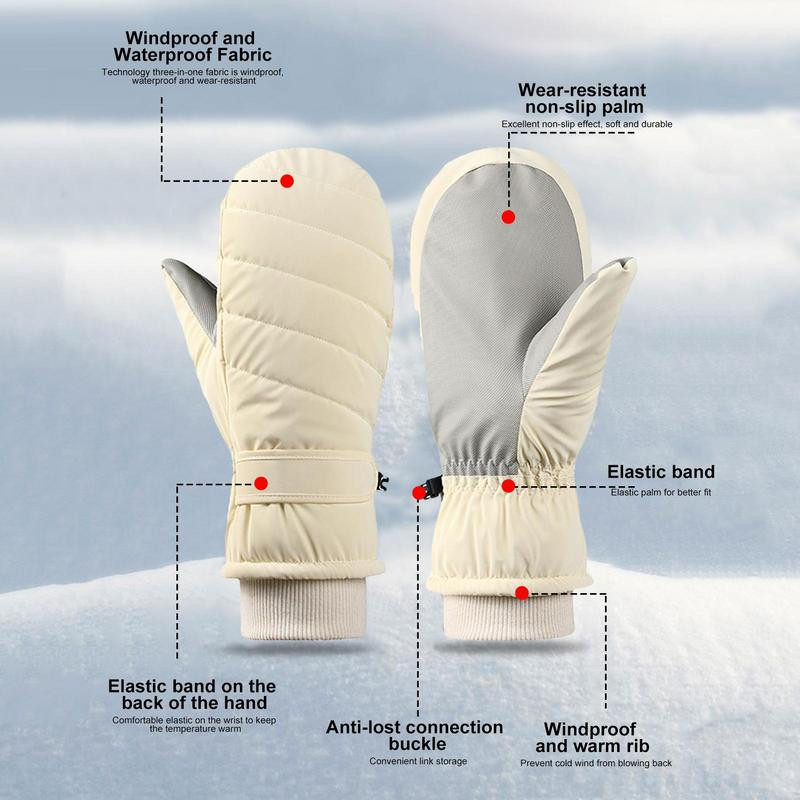 Muškarci Žene Zima Skijanje Snowboarding Može Zaslon osjetljiv na dodir Vodootporne Termalne Debele Rukavice za snijeg Motorne sanke Rukavice Crno Bijelo Sivo