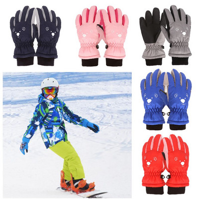 1 ζευγάρι Παιδικά γάντια χειμερινού σκι Cartoon ζεστά γάντια Παιδιά αγόρια κορίτσια Αντιολισθητικά αντιανεμικά αδιάβροχα 3 έως 15 ετών Γάντια εξωτερικού χώρου