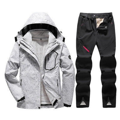 Zimsko debelo, toplo žensko skijaško odijelo Vodootporno, otporno na vjetar, skijaška jakna za daskanje na snijegu + kompleti hlača Ženska snježna odijela