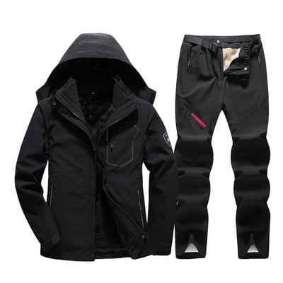 Zimsko debelo, toplo žensko skijaško odijelo Vodootporno, otporno na vjetar, skijaška jakna za daskanje na snijegu + kompleti hlača Ženska snježna odijela