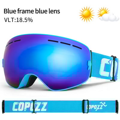Ochelari de schi marca COPOZZ Straturi duble UV400 Anti-ceata Ochelari mari de schi Mască de schi Snowboard Bărbați Femei Ochelari de zăpadă GOG-201 Pro