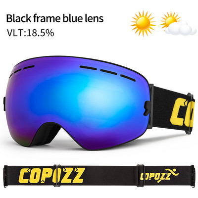 Ochelari de schi marca COPOZZ Straturi duble UV400 Anti-ceata Ochelari mari de schi Mască de schi Snowboard Bărbați Femei Ochelari de zăpadă GOG-201 Pro