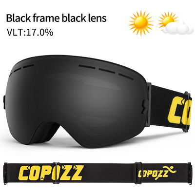 Ochelari de schi marca COPOZZ Straturi duble UV400 Anti-ceata Ochelari mari de schi Mască de schi Snowboard Bărbați Femei Ochelari de zăpadă GOG-201 Pro