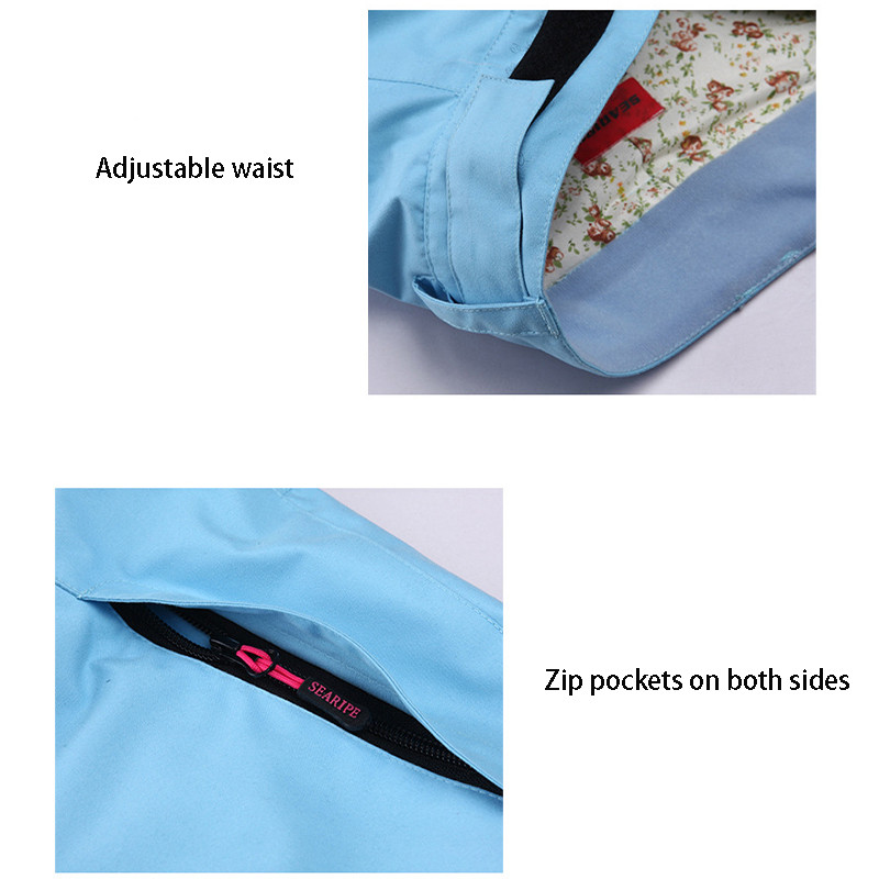 Visokokvalitetne ženske tople skijaške hlače Vjetrootporne vodootporne hlače Dvostruka zaštita od snijega Otvor za noge Debele zimske skijaške hlače za žene