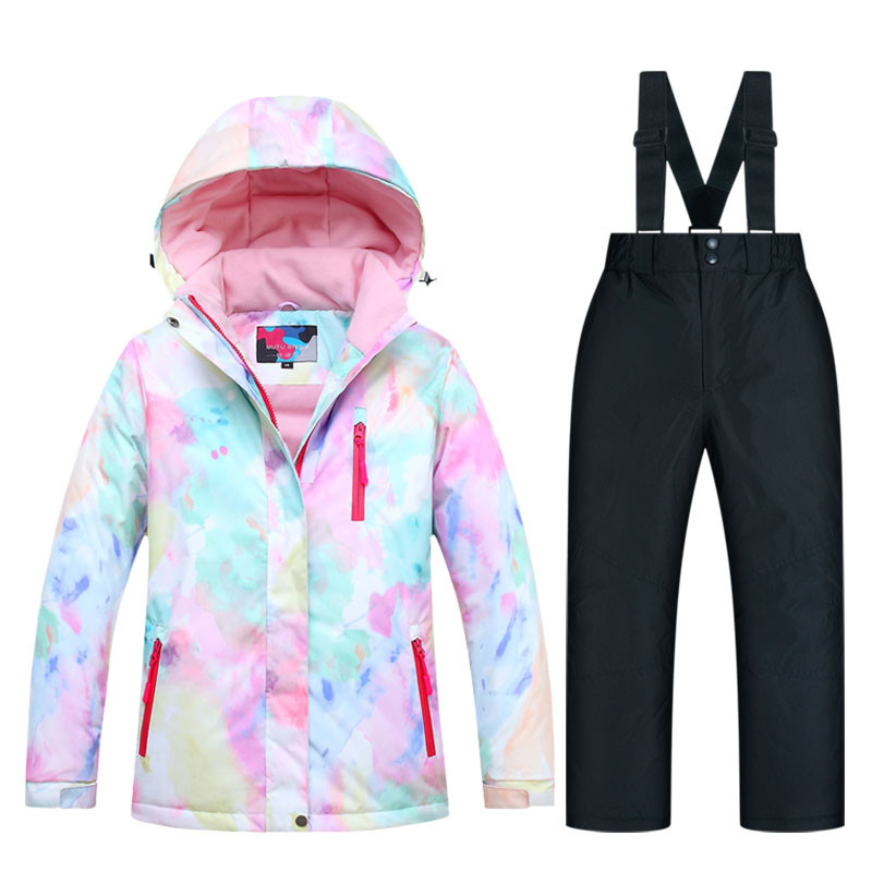 2021 m. mergaičių slidinėjimo kostiumas žiemos alpinizmo sniego stovyklavietėje striukė + kelnės, atsparios vėjui, atsparios vandeniui ir šiltos snieglentės bei slidinėjimas