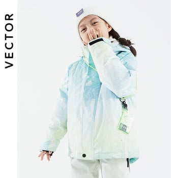 VECTOR Ski Professional παιδικό μπουφάν παντελόνι για σκι Ζεστό αδιάβροχο αγόρι για κορίτσια Σκι σε εξωτερικό χώρο Snowboarding χειμερινό σκι παιδικό σετ