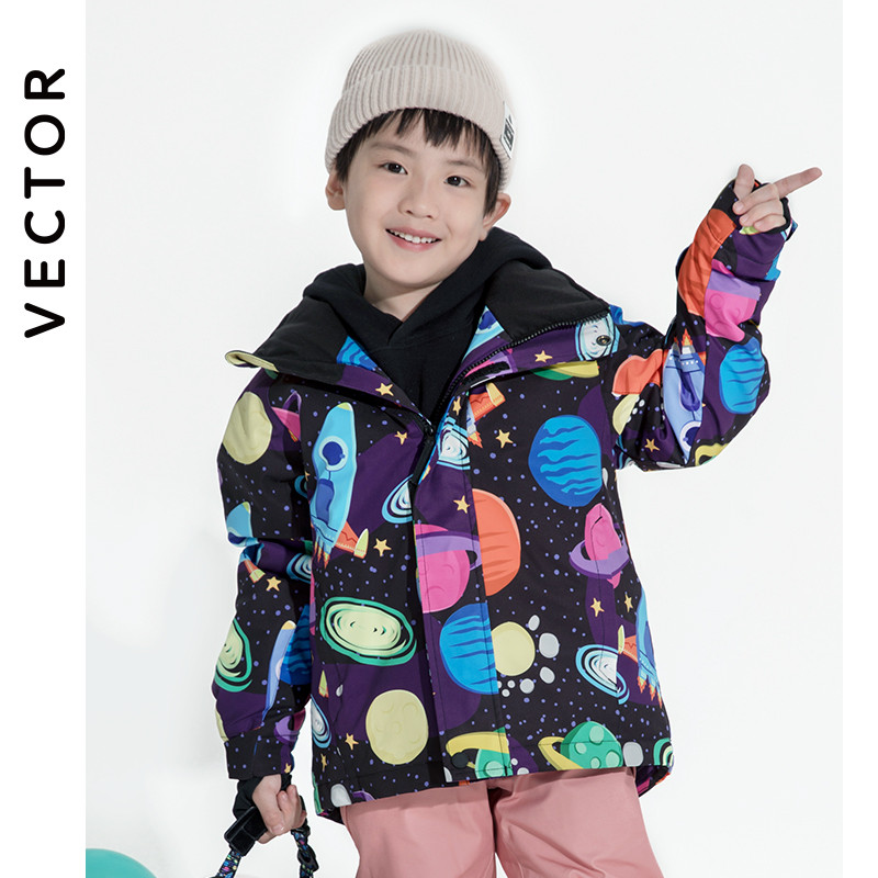 VECTOR Ski Professional Bērnu Slēpošanas Jaka Bikses Siltas Ūdensnecaurlaidīgas Zēni Meitenes Āra Slēpošana Snovbords Ziemas Slēpošana Bērnu Komplekts