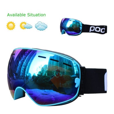 Skijaške naočale Dvostruki slojevi UV400 Anti-fog Velika skijaška maska Naočale Skijaške naočale za snijeg Snowboard naočale Muškarci Ženske skijaške naočale