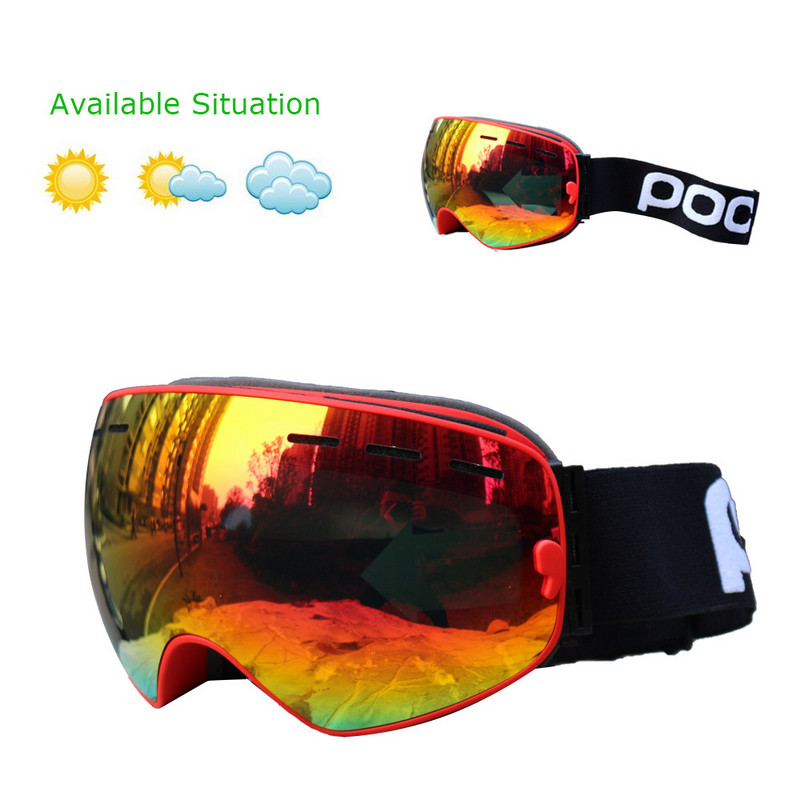 Skijaške naočale Dvostruki slojevi UV400 Anti-fog Velika skijaška maska Naočale Skijaške naočale za snijeg Snowboard naočale Muškarci Ženske skijaške naočale