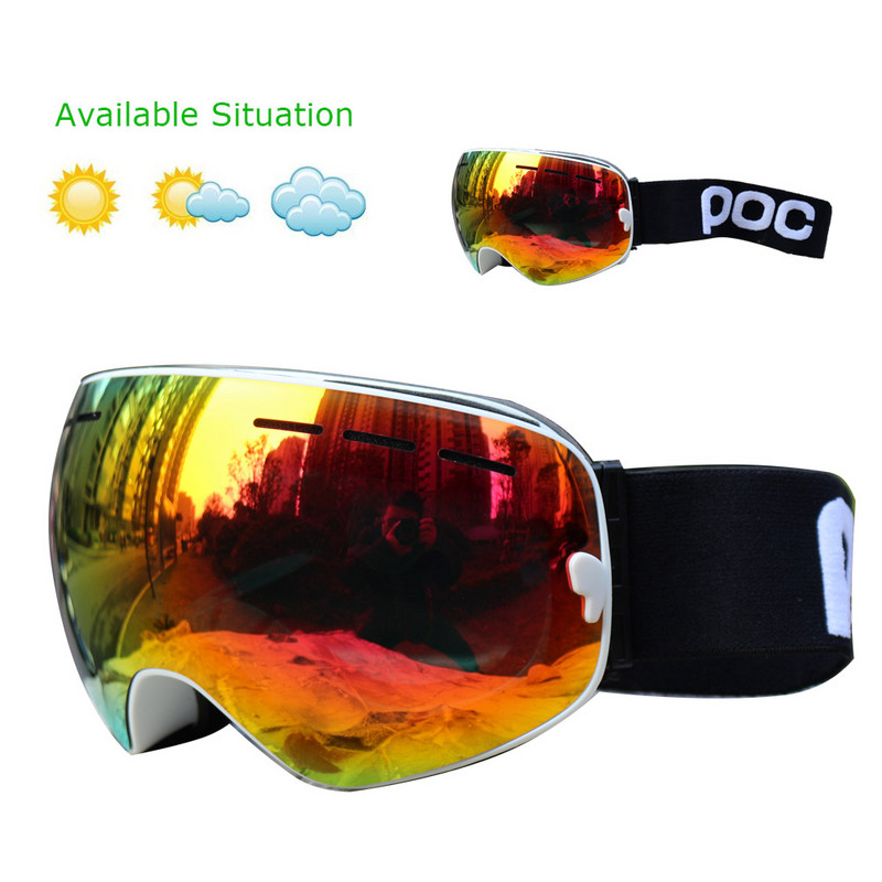 Skijaške naočale Dvostruki slojevi UV400 Anti-fog Velika skijaška maska Naočale Skijaške naočale za snijeg Snowboard naočale Muškarci Ženske skijaške naočale