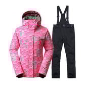 Crvena ženska odjeća za snijeg Sportska odjeća za vožnju u prirodi Kompleti za daskanje na snijegu vodootporne prozračne skijaške jakne otporne na vjetar i hlače za snijeg s naramenicama