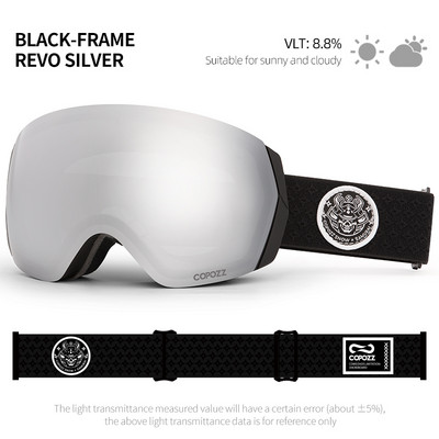 COPOZZ Ochelari de schi Bărbați Femei Ochelari de schi anti-aburire UV400 Ochelari de zăpadă Ochelari de snowboard pentru adulți cu lentile galbene de noapte și set de huse
