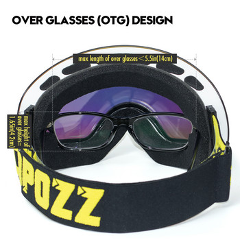Ски очила против замъгляване без рамки Комплект кутии за нощни лещи 100% UV400 защита Ски сноуборд Очила за сняг с каишка против приплъзване за мъже, жени
