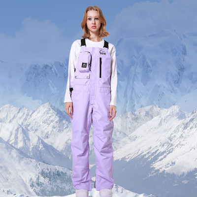 Savete noi de schi pentru bărbați și femei, pantaloni de iarnă pentru zăpadă, bretele elastice înalte, rezistente la vânt, impermeabile, respirabile și calde