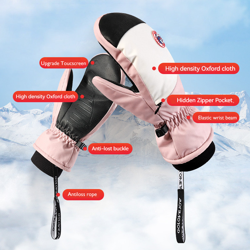 Muškarci Žene Skijaške rukavice za daskanje na snijegu Unutarnje 5 prstiju Zimske Tople biciklističke trčanje Vozačke sportske rukavice Vjetrootporne debele rukavice za snijeg