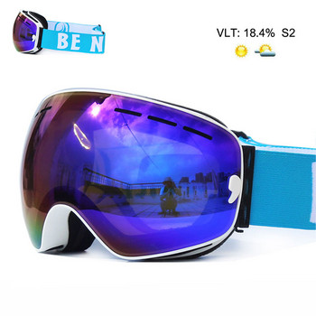 UV400 противозамъгляващи двуслойни ски очила с голяма леща ски маска очила каране на ски сняг сноуборд очила огледало поляризиращи очила за мъже
