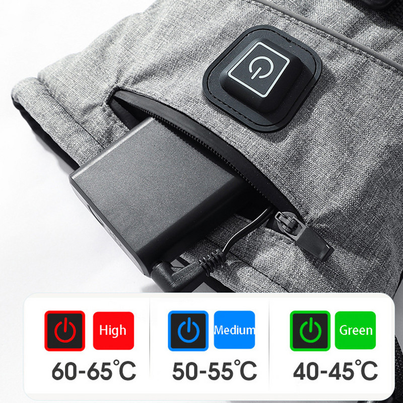 Grijaće rukavice Zimski grijač za ruke Električne grijane rukavice Zaslon osjetljiv na dodir Motociklističke rukavice Sportovi na otvorenom Toplo Biciklizam Skijanje Utrke