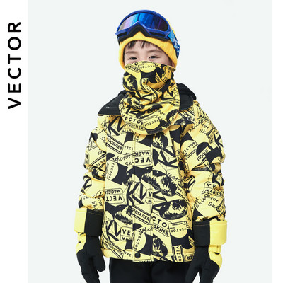 Îmbrăcăminte de zăpadă pentru copii în aer liber Impermeabil și rezistent la vânt Îmbrăcăminte caldă Jachetă de snowboard de iarnă Băieți și Fete VECTOR