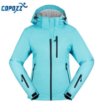 Ски яке COPOZZ Дамско яке за сноуборд Ски палто Дамско зимно външно топло водоустойчиво ветроустойчиво дишащо облекло с качулка