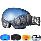 Snap-on dvoslojne leće PC Skijanje Anti-fog UV400 Snowboard naočale Muškarci Žene Skijaške naočale torbica