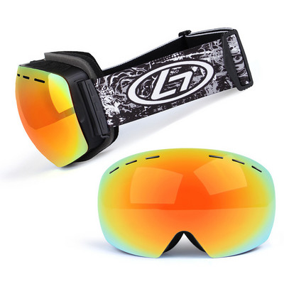 Snap-on dvoslojne leće PC Skijanje Anti-fog UV400 Snowboard naočale Muškarci Žene Skijaške naočale torbica
