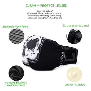 MAXJULI Goggle Cover Защитни очила от микрофибър, протектор, идеален за ски очила за сняг Защита от прах, устойчив на надраскване 3000