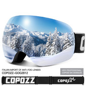 COPOZZ Skijaške naočale UV400 Zaštitna skijaška maska Muškarci Žene Anti-Fog Veliko lice Skijaške naočale Sportske naočale za skijanje na otvorenom Snowboard Skijanje naočale