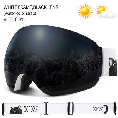 COPOZZ Skijaške naočale UV400 Zaštitna skijaška maska Muškarci Žene Anti-Fog Veliko lice Skijaške naočale Sportske naočale za skijanje na otvorenom Snowboard Skijanje naočale