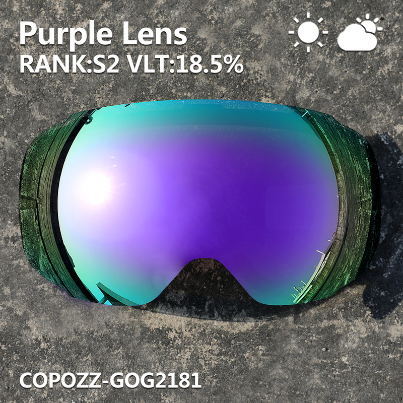COPOZZ magnetne leće za skijaške naočale GOG-2181 leće protiv magljenja UV400 sferične snježne skijaške naočale naočale za snowboard (samo leće)