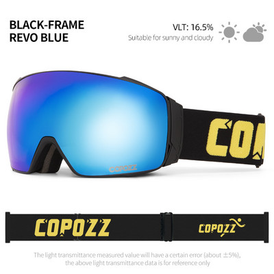 Copozz magnetske polarizirane skijaške naočale protiv magljenja, zimske dvoslojne UV400 zaštite, muške skijaške naočale, naočale s kompletom futrole za leće