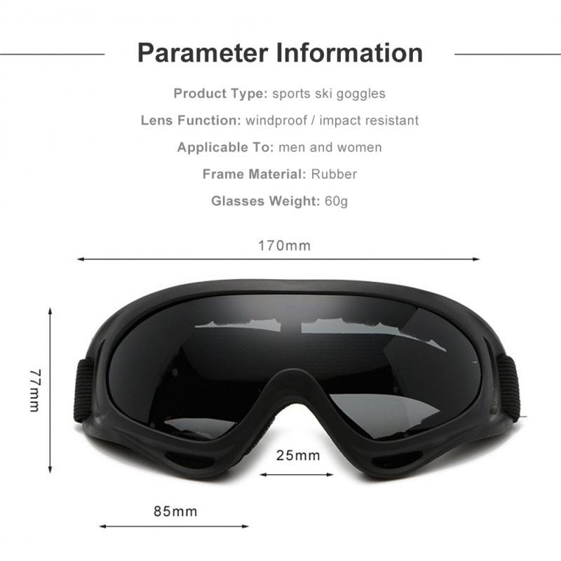 Žiemos suaugusiems skirti slidinėjimo akiniai, imituojantys purslų važinėjimą lauke, sportuoti Eyes X400 akiniai nuo vėjo atsparūs smėlio akiniai nuo rasojimo juodas rėmelis