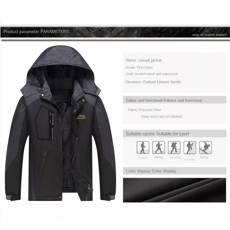 Žieminiai sniego kostiumai Vyriški slidinėjimo kostiumai Vyriški snieglenčių vilnos striukės kelnės storos, šiltos, vandeniui atsparios, vėjui atsparios slidinėjimo ir snieglenčių sporto rinkiniai