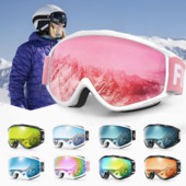 Ochelari de schi Findway Aldult Ochelari de schi anti-ceață cu protecție UV Ochelari de zăpadă cu design OTG peste cască compatibili cu schi snowboarding pentru tineret