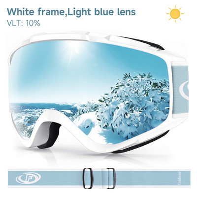 Ochelari de schi Findway Aldult Ochelari de schi anti-ceață cu protecție UV Ochelari de zăpadă cu design OTG peste cască compatibili cu schi snowboarding pentru tineret