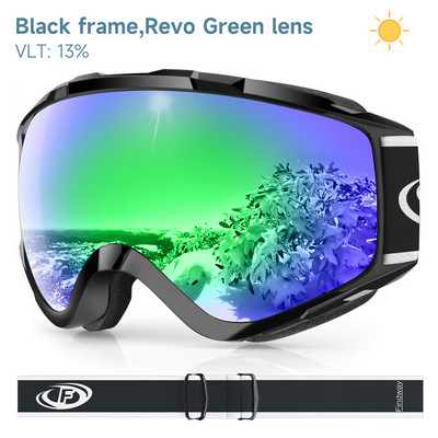 Ochelari de schi Findway Aldult Ochelari de schi anti-ceață cu protecție UV Ochelari de zăpadă cu design OTG peste cască compatibili cu schi snowboarding pentru tineret