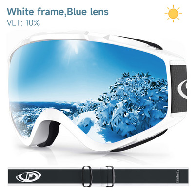 Ochelari de schi Findway Aldult Ochelari de schi anti-ceață cu protecție UV Ochelari de zăpadă cu design OTG peste cască compatibili cu schi snowboarding pentru tineret