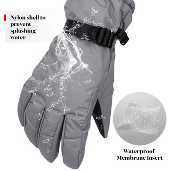 OZERO зимни сноуборд ски ръкавици ултра леки PU кожени нехлъзгащи сензорни екрани водоустойчиви мотоциклети колоездене поларени топли снежни ръкавици