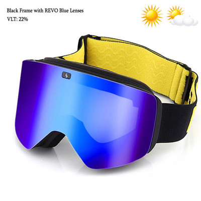 Ochelari de schi magnetici 2022 cu lentile polarizate dublu strat Ochelari de schi anti-aburi UV400 pentru snowboard barbati femei Ochelari de schi Ochelari