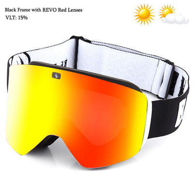 Ochelari de schi magnetici 2022 cu lentile polarizate dublu strat Ochelari de schi anti-aburi UV400 pentru snowboard barbati femei Ochelari de schi Ochelari