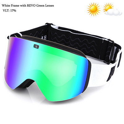 Ochelari de schi magnetici 2022 cu lentile polarizate dublu strat Ochelari de schi anti-aburi UV400 pentru snowboard barbati femei Ochelari de schi Ochelari