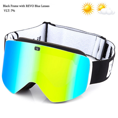 Ochelari de schi magnetici 2022 cu lentile polarizate dublu strat Ochelari de schi anti-aburi UV400 pentru snowboard barbati femei Ochelari de schi Ochelari