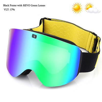 Ochelari de schi magnetici 2022 cu lentile polarizate dublu strat Ochelari de schi anti-aburi UV400 pentru snowboard barbati femei Ochelari de schi Ochelari