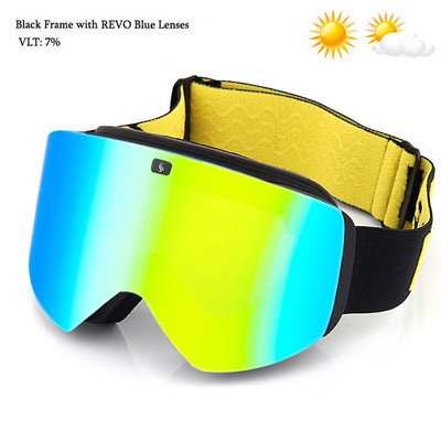 Ochelari de schi magnetici 2022 cu lentile polarizate dublu strat Ochelari de schi anti-aburi UV400 pentru snowboard barbati femei Ochelari de schi Ochelari