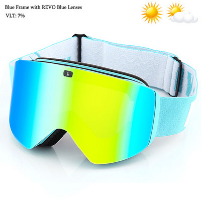 Ochelari de schi magnetici 2022 cu lentile polarizate dublu strat Ochelari de schi anti-aburi UV400 pentru snowboard barbati femei Ochelari de schi Ochelari