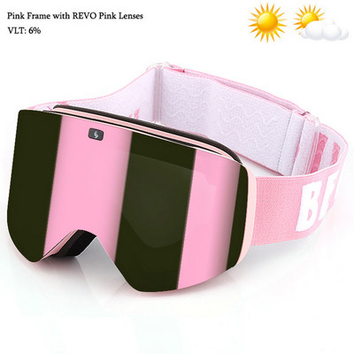 Ochelari de schi magnetici 2022 cu lentile polarizate dublu strat Ochelari de schi anti-aburi UV400 pentru snowboard barbati femei Ochelari de schi Ochelari